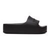 Balenciaga Womens Black Mono Platform Rubber Pool Slides 5 In 1000 Black