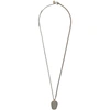 ALEXANDER MCQUEEN GUNMETAL & GOLD SKULL TAG NECKLACE