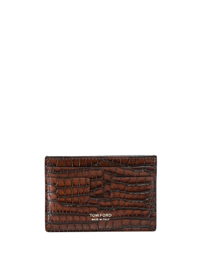 Tom Ford Card Holder In Brown