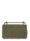 BURBERRY SMALL LOLA BAG IN COTTON AND LINEN CANVAS WITH HORSEFERRY LETTERING,8041796 A9545