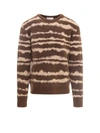 Nanushka Virote Fluffy Jacquard Knit Sweater In Brown