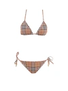 Burberry Beige Vintage Check Triangle Bikini In Beige