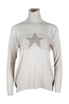 LORENA ANTONIAZZI TURTLENECK LIGHT SHAVED WOOL SWEATER WITH STAR EMBROIDERY,A21105DM024 2472044