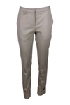 LORENA ANTONIAZZI CIGARETTE-CUT TROUSERS IN STRETCH COTTON AND HIGH TURN-UP,A2146PA38A 32550112