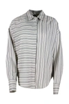 LORENA ANTONIAZZI STRIPED SILK BLEND SHIRT WITH SOFT OVERSIZED VOLUME,A2158CA01A 34681350