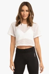 Koral Terrain Open Mesh Crop Top In White