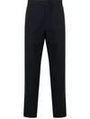 Ferragamo Wool Tailored Trousers Straight Leg In Blau