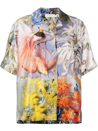 Zimmermann Botanica Short-sleeve Shirt In Multicolour