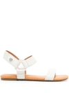 UGG WHITE SNAP-FASTENED OPEN TOE SANDALS,7105EA8A-DA99-A626-D26F-A42643BE6316