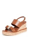 Ferragamo Giudith Leather Platform Wedge Sandals