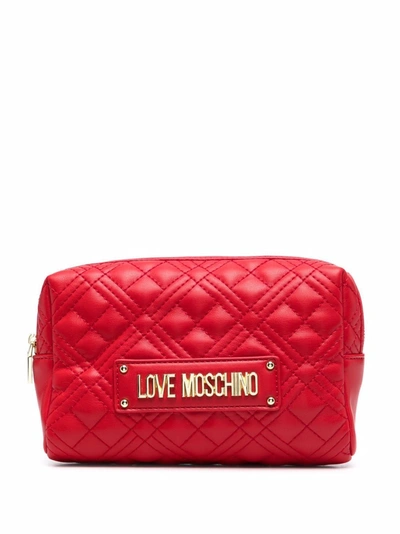 Love Moschino 绗缝化妆包 In Rot