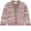PAADE MODE PAADE MODE WHITE WILDBERRY BORDO KNITTED CARDIGAN,21420513