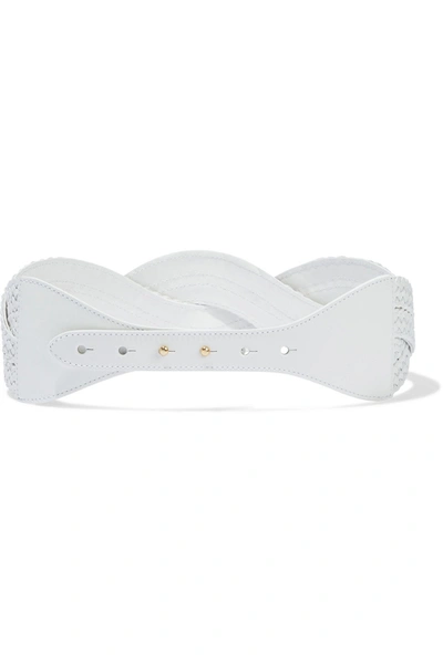 Zimmermann Wave Braided Leather Waist Belt In White ModeSens