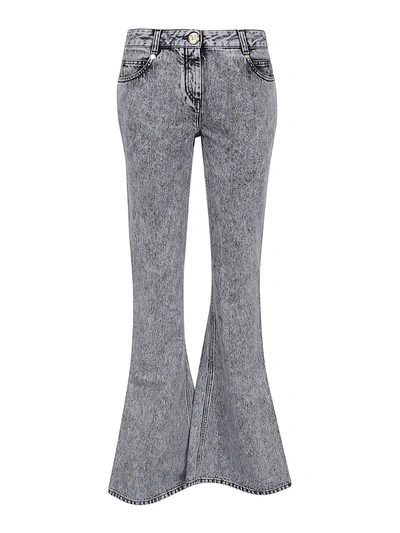 Balmain Stone Wash Effect Flared Jeans In Grey