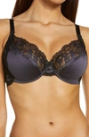 Wacoal Lace Affair Underwire Bra In Black/ Graphite