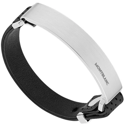 Montblanc Urban Spirit Leather Bracelet In Black