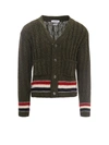THOM BROWNE THOM BROWNE CABLE KNIT BUTTONED CARDIGAN