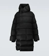 Rick Owens Wrap-front Hooded Quilted Down Coat In Black