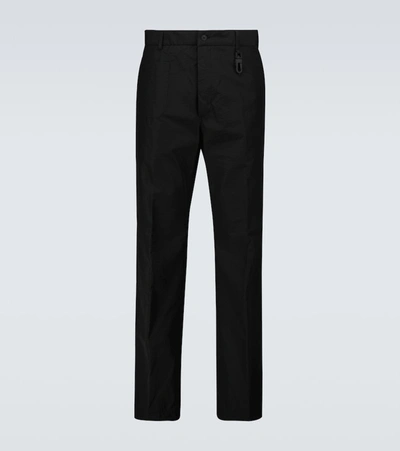 Fendi Wool Blend Tailored Trousers In Black