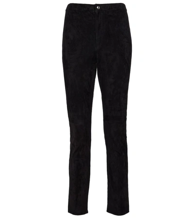 Isabel Marant Ajuliko High-rise Suede Pants In Black