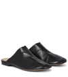 Bottega Veneta Dot Sock Leather Slippers In Black