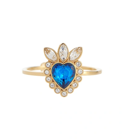 Gucci Crystal Heart Ring In Undefined