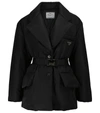 Prada Re-nylon Belted Padded Jacket In Black