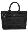 Prada Re-nylon Quilted Tote In Black