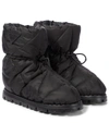 Prada Black Quilted Nylon Drawstring Ankle Boots In Black