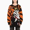 DSQUARED2 MULTICOLOUR PULLOVER WITH TIGER,S75HA1061S17778-J-DSQUA-961