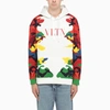 Valentino Vltn Cotton-blend Jersey Hooded Sweatshirt In Multicolor