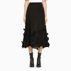 JIL SANDER BLACK FLARED SKIRT,JSPT350980WT200700-J-JILSA-001