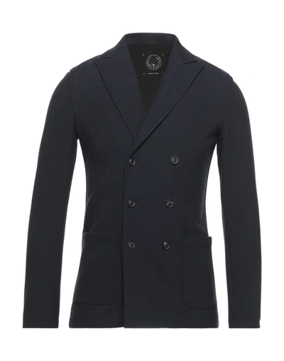 T-jacket By Tonello Suit Jackets In Dark Blue