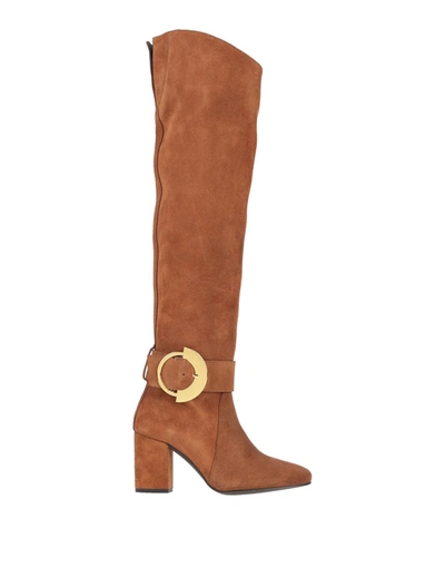 Pinko Knee Boots In Beige