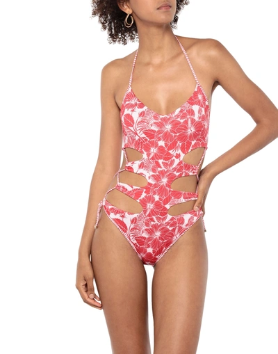 Agogoa One-piece Swimsuits In Red