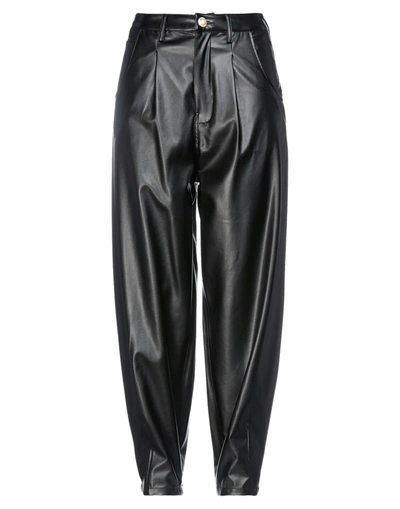 AMEN AMEN WOMAN PANTS BLACK SIZE 8 POLYURETHANE, VISCOSE, POLYESTER,13600880MA 5