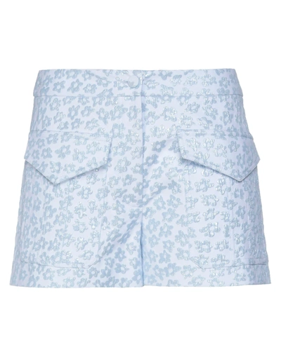 Boutique Moschino Woman Shorts & Bermuda Shorts Sky Blue Size 4 Polyester, Polyamide, Acetate, Cotto