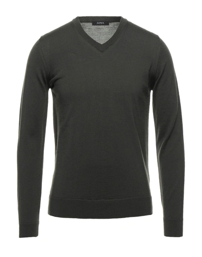 Alpha Studio Sweaters In Military Green