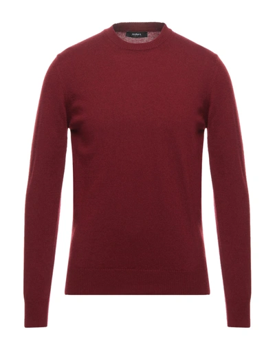 Alpha Studio Sweaters In Brick Red