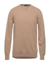 Alpha Studio Sweaters In Camel