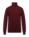 Alpha Studio Turtlenecks In Maroon