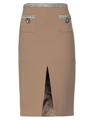 Elisabetta Franchi Midi Skirts In Beige