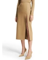 MICHAEL KORS SIDE-SLIT MIDI WOOL SKIRT,PROD242530439