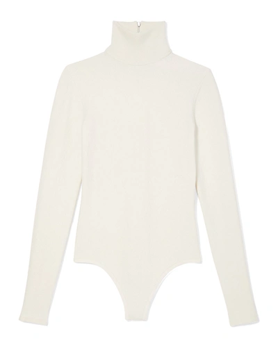 Michael Kors Cashmere-blend Turtleneck Bodysuit In Ivory
