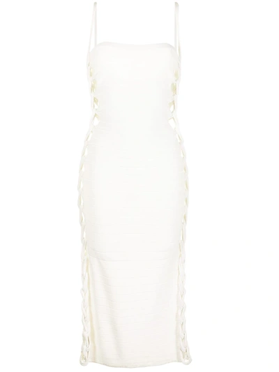 Dion Lee Braided Bandage Dress In Ivory