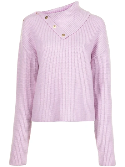 Dion Lee Snap Button Knitted Jumper In Purple