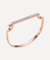 MONICA VINADER ROSE GOLD PLATED VERMEIL SILVER SIGNATURE SMALL THIN DIAMOND BANGLE,000649752