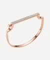 Monica Vinader Rose Gold Plated Vermeil Silver Signature Small Thin Diamond Bangle In Rose Gold