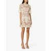 Needle & Thread Trellis Sequin-embellished Woven Mini Dress In Champagne