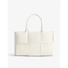 Bottega Veneta Womens White Arco Small Intrecciato Leather Tote Bag In White